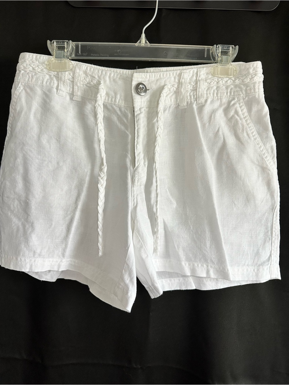 INC International Concepts White High-Waist Linen Shorts